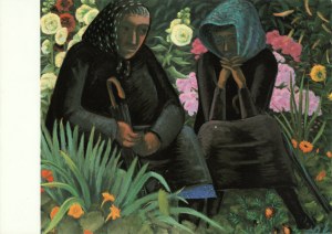 Berg Werner; Zwei Frauen am Friedhof