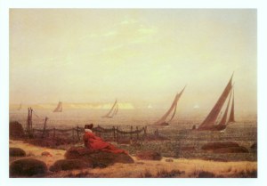 ; Frau am Meer (amStrand von Rügen) , 1818