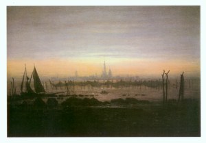 Friedrich Caspar David; Greifswald im Mondschein , 1817