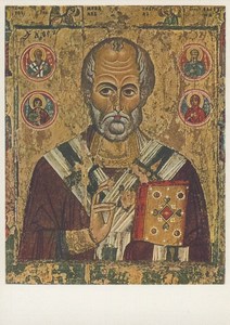 Icon Russian; Santa Claus , Bishop of Myra