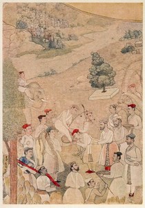 Indische Miniatur; Empfamg einer Persönlichkeit
