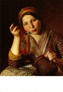 Reiter Johann Baptist; Woman Eatin Noodles , 1849