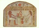 Aegyptisch ; Der Tote vor dem Opfertisch