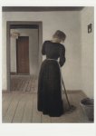 Hammershøi Vilhelm; Interieur mit junger Frau beim Fegen , 1899