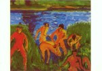 Heckel Erich; Badende im Schilf , 1909