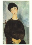 Modigliani Amedeo; Sitting Young Girl with Brown Hair , 1918
