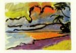 Nolde Emil; Bucht mit Palmen - Neuguinea , 1914