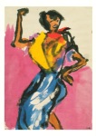Nolde Emil; Dancer (blue-white skirt) , 1921