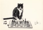 Thomann Peter; Katze und Schachspiel