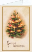 Anonym; Weihnachtsbaum im Kerzenlicht