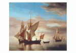 Velde Willem t.Y. van de; Ships on Calm Sea in the Evening , around 1685