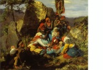 Waldmüller Ferdinand Georg; Unterbrochene Wallfahrt (Die kranke Pilgerin)